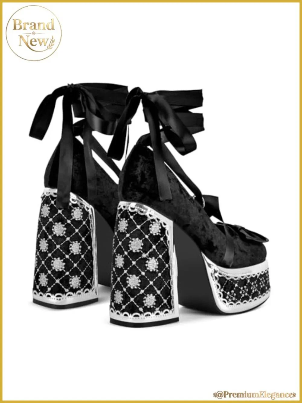 High Platform Chunky Heel Ankle Strap Closed Toe Pumps Party Shoes